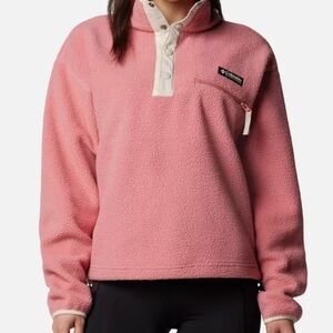 COLUMBIA HELVETIA II CROPPED HALF SNAP FLEECE PINK/CREAM - S